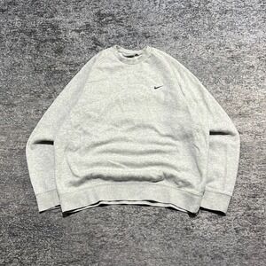 Vintage‎ Nike Mini Swoosh Crewneck Sweatshirt Mens Large Gray Embroidered 2000s